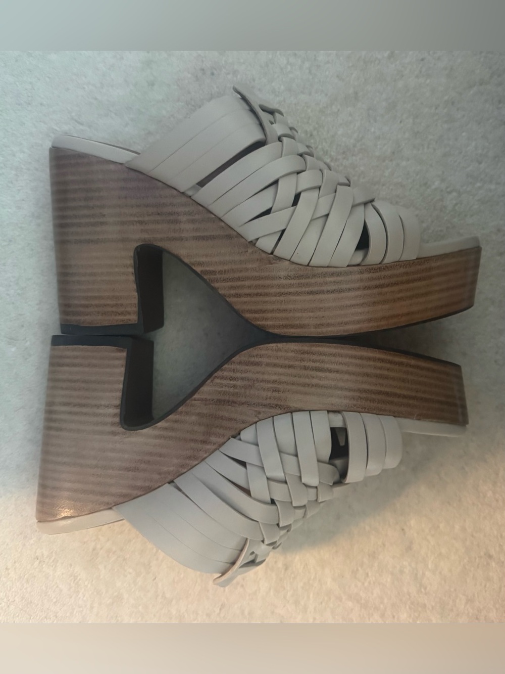 Seychelles “Make You Mine” Wood Bottom Woven Leather Platform Mule - Picture 9 of 9